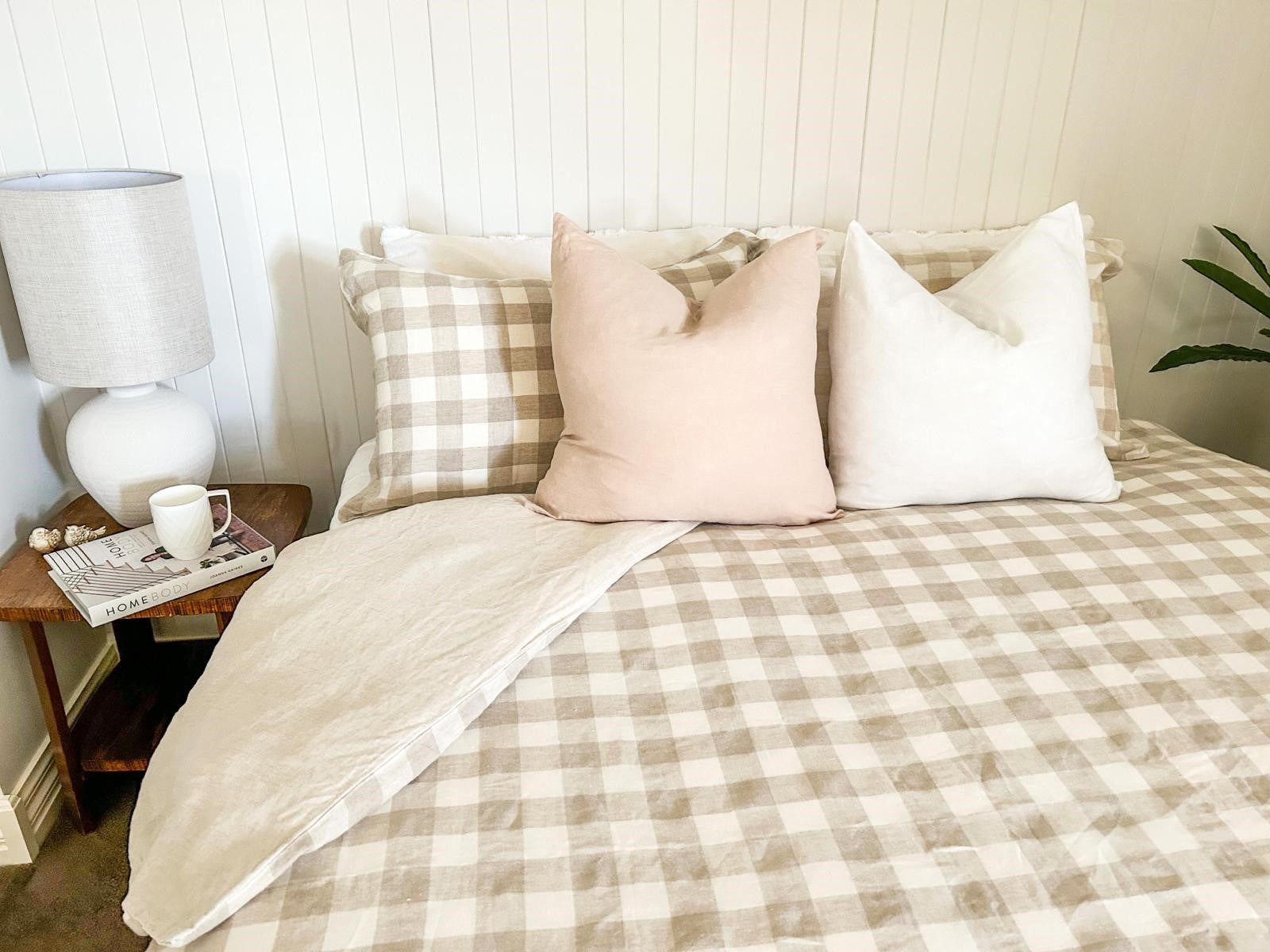 White linen cushion covers, Pure white linen, white bedroom cushions, white living room cushions, French linen cushions, white linen cushion with wooden feature buttons, coastal cushions, Hamptons cushions, fresh linen cushions, white cushion styles