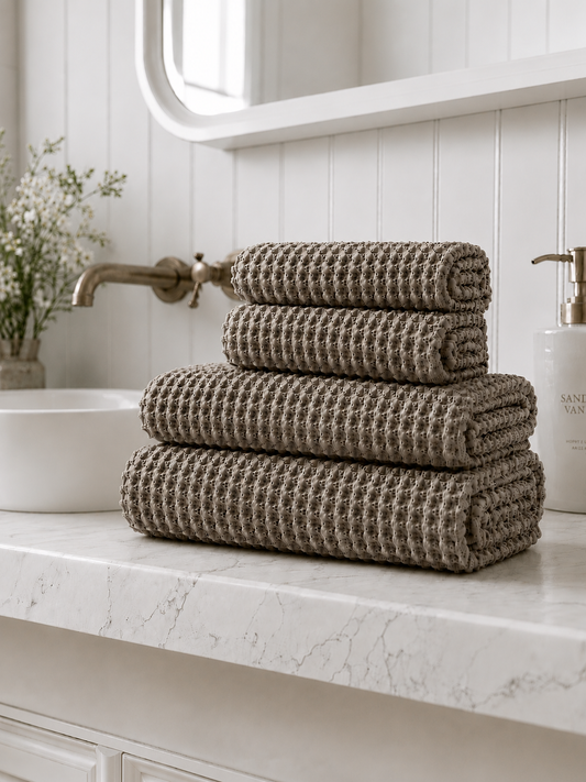 Bathroom Bundle - Khaki Waffle