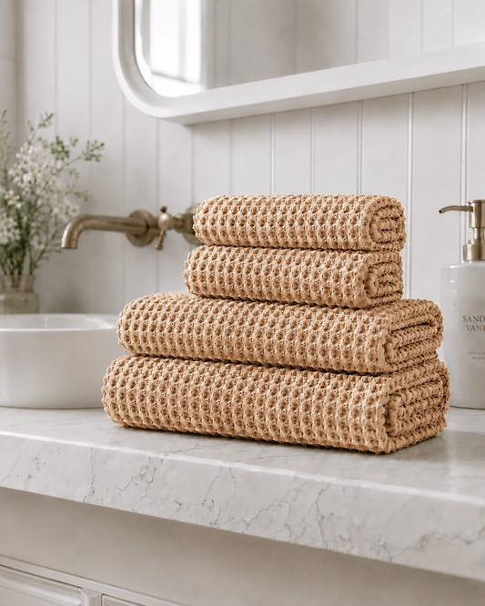Bathroom Bundle - Light Rust Waffle