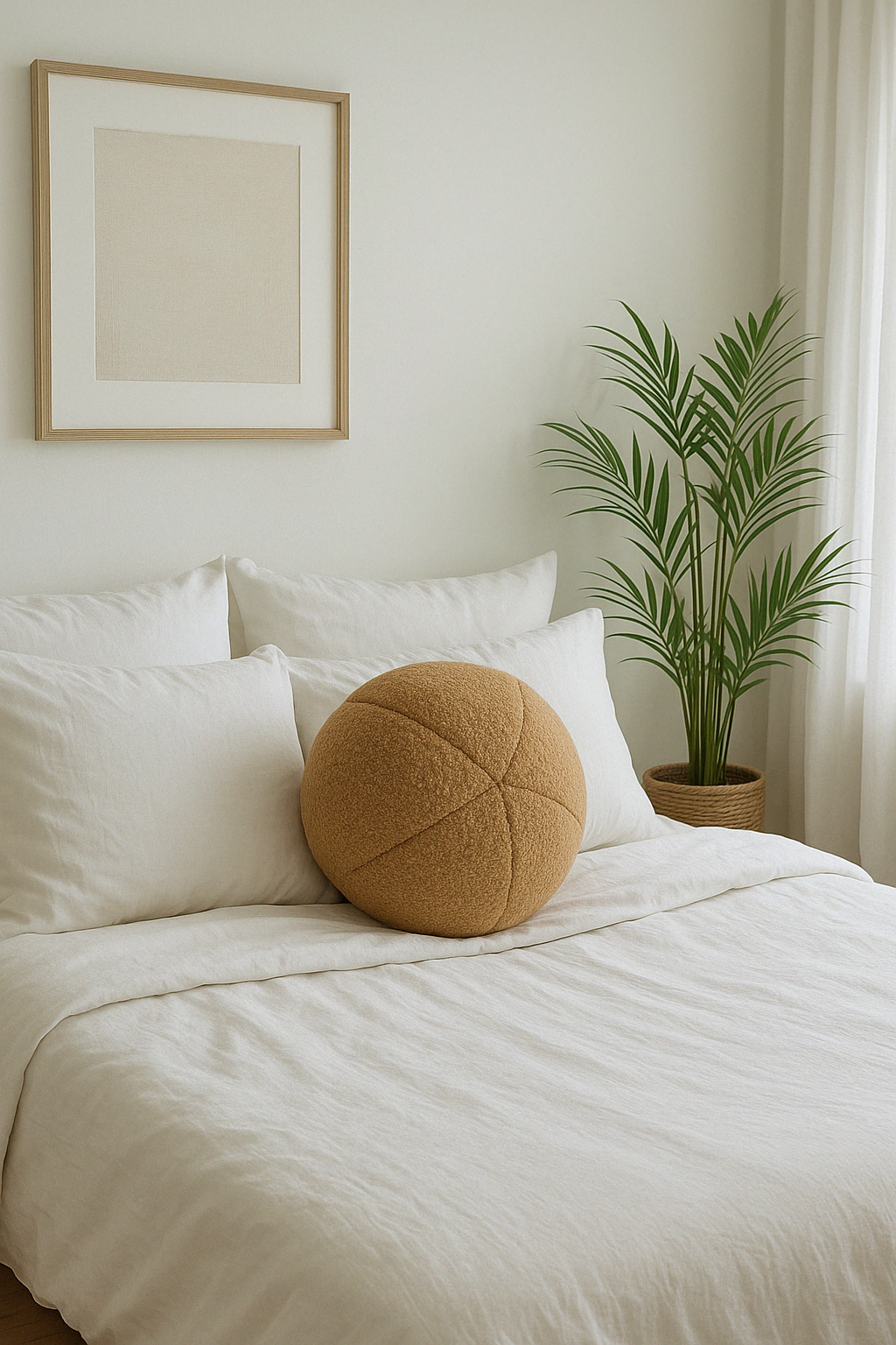 Plush Round Cushion- Camel - DISCOUNTED 20% OFF