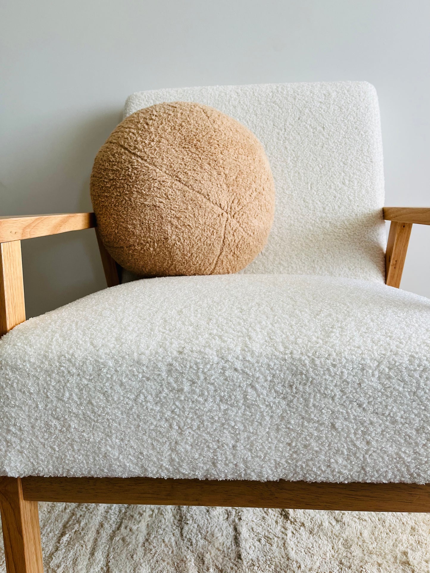 Plush Round Cushion- Camel - DISCOUNTED 20% OFF