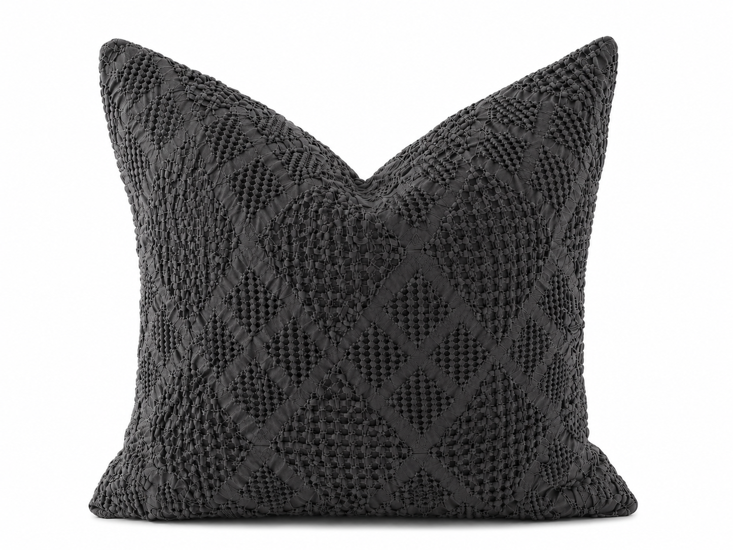 Organic Cotton Waffle Textured Cushion Cover - Charcoal - 45 x 45cm