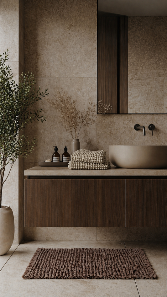 Microfiber Waffle Non slip Bath Mat - Chocolate 20% OFF While stocks last!