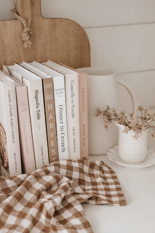 Pure French Linen Tea Towel - Chocolate Gingham