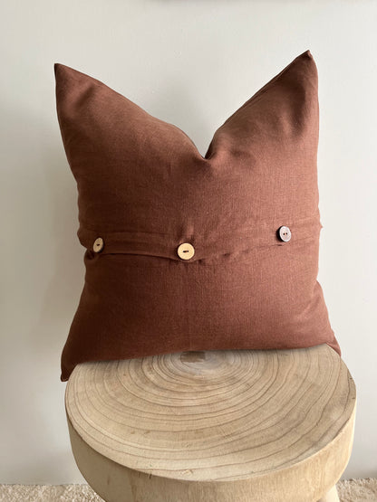 Pure French Linen Cushion Cover - Coffee