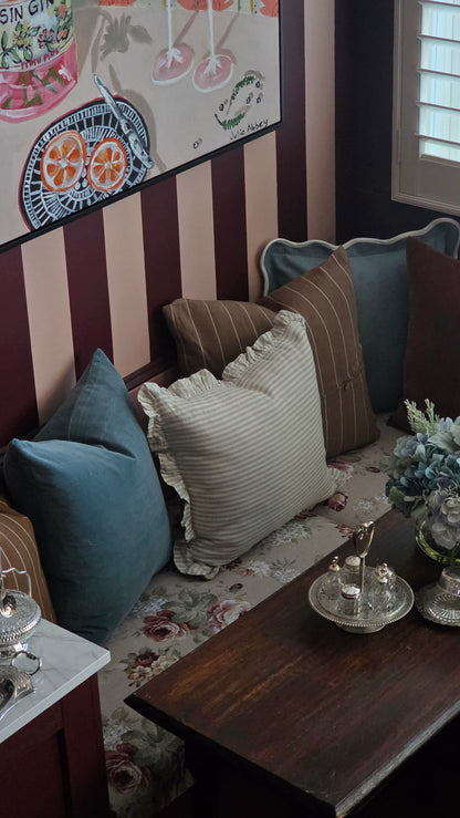 Luxurious Organic Cotton Velvet Cushion Cover - Petrol