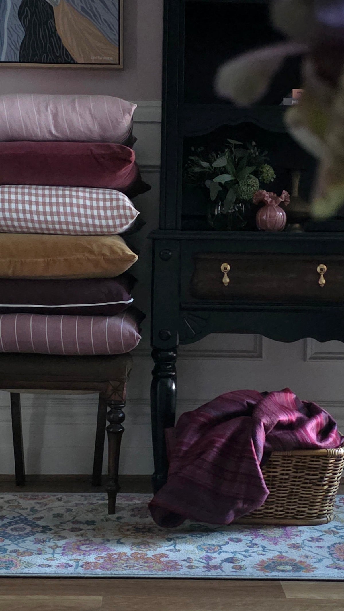Luxurious Organic Cotton Velvet Cushion Cover - Vintage Rose