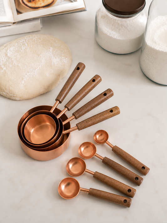 Copper Measuring Cup & Spoon Set