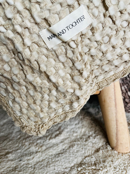 Organic Cotton Bamboo Waffle Throw Blanket - Natural - King Size