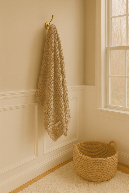 Organic Cotton Bamboo Waffle Throw Blanket - Natural - King Size