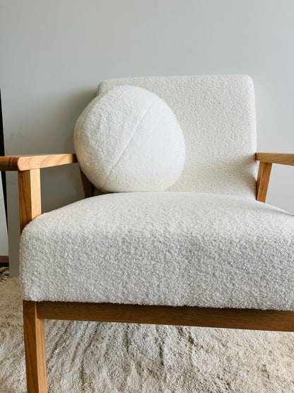 Plush Round Cushion- Cream