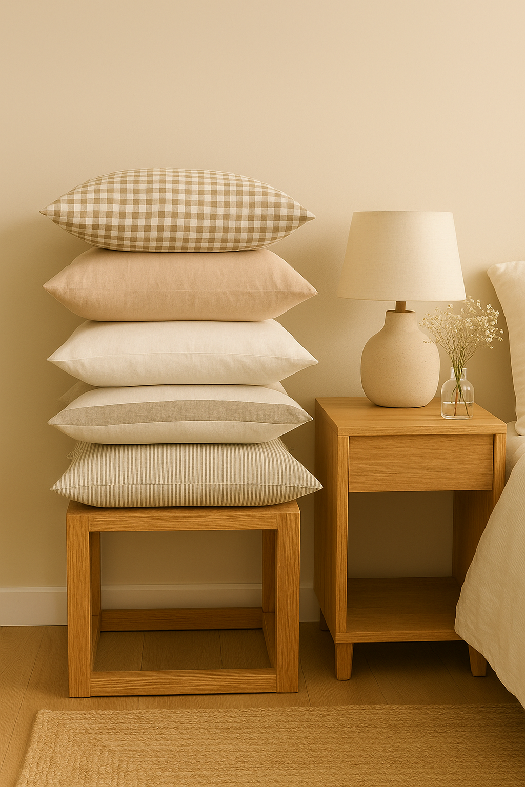Pure Linen Cushion Cover - Light Clay