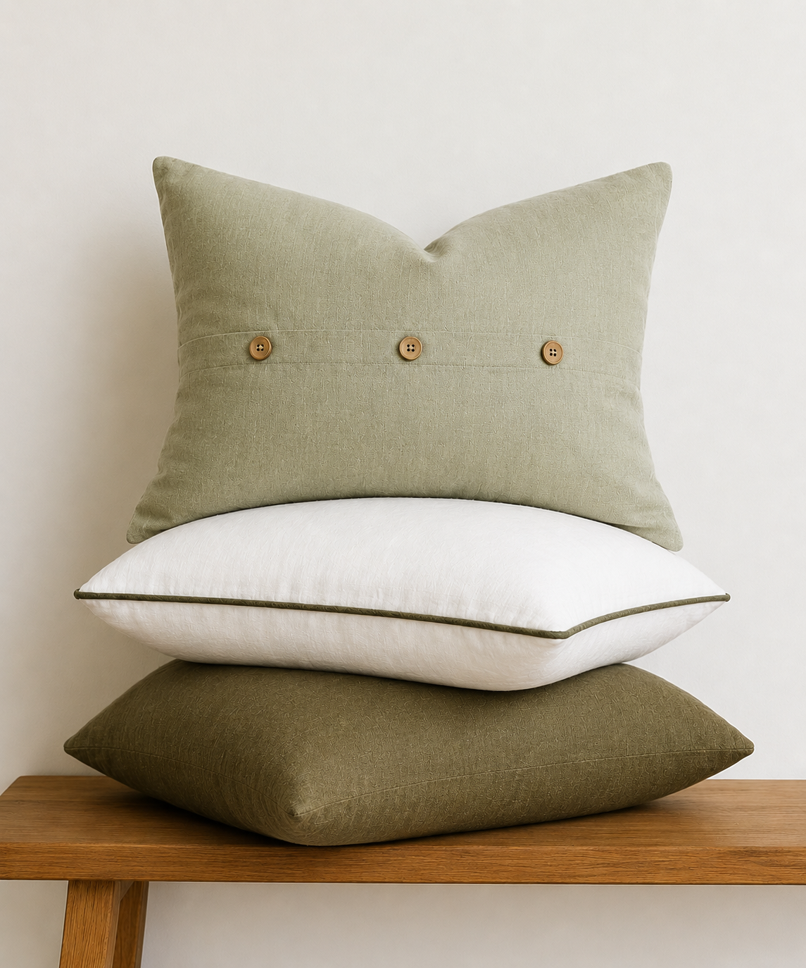 Pure Linen Cushion Cover - Olive