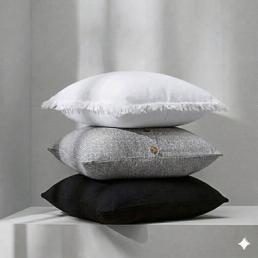 Pure French Linen Cushion Cover - Pinstripe