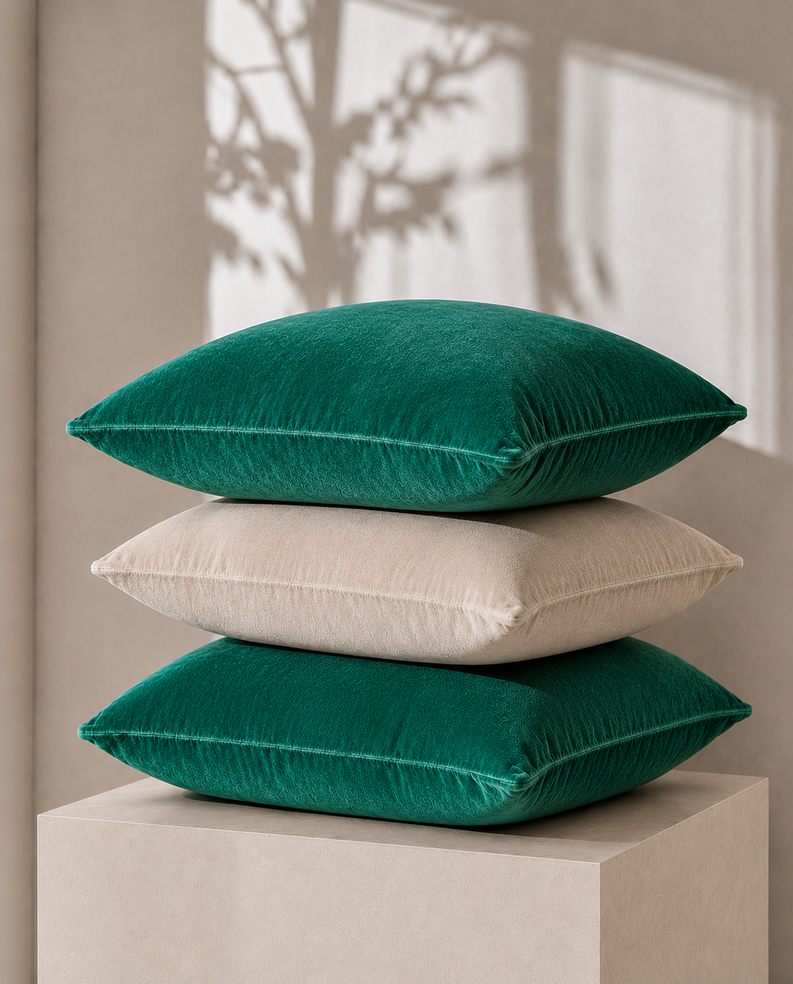 Luxurious Organic Cotton Velvet Cushion Cover - Forest
