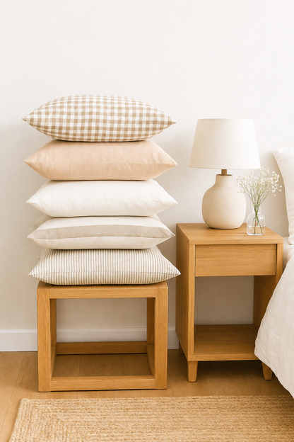 Pure Linen Cushion Cover - Light Clay