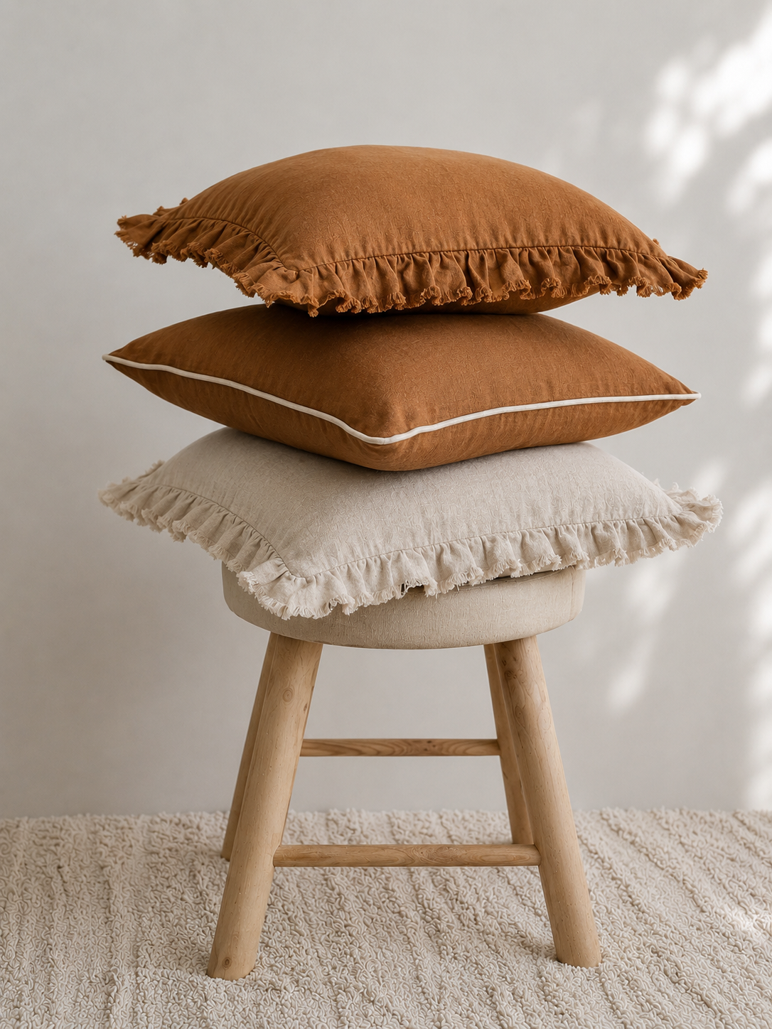 Pure Linen cushion Cover Bundle - Earthy