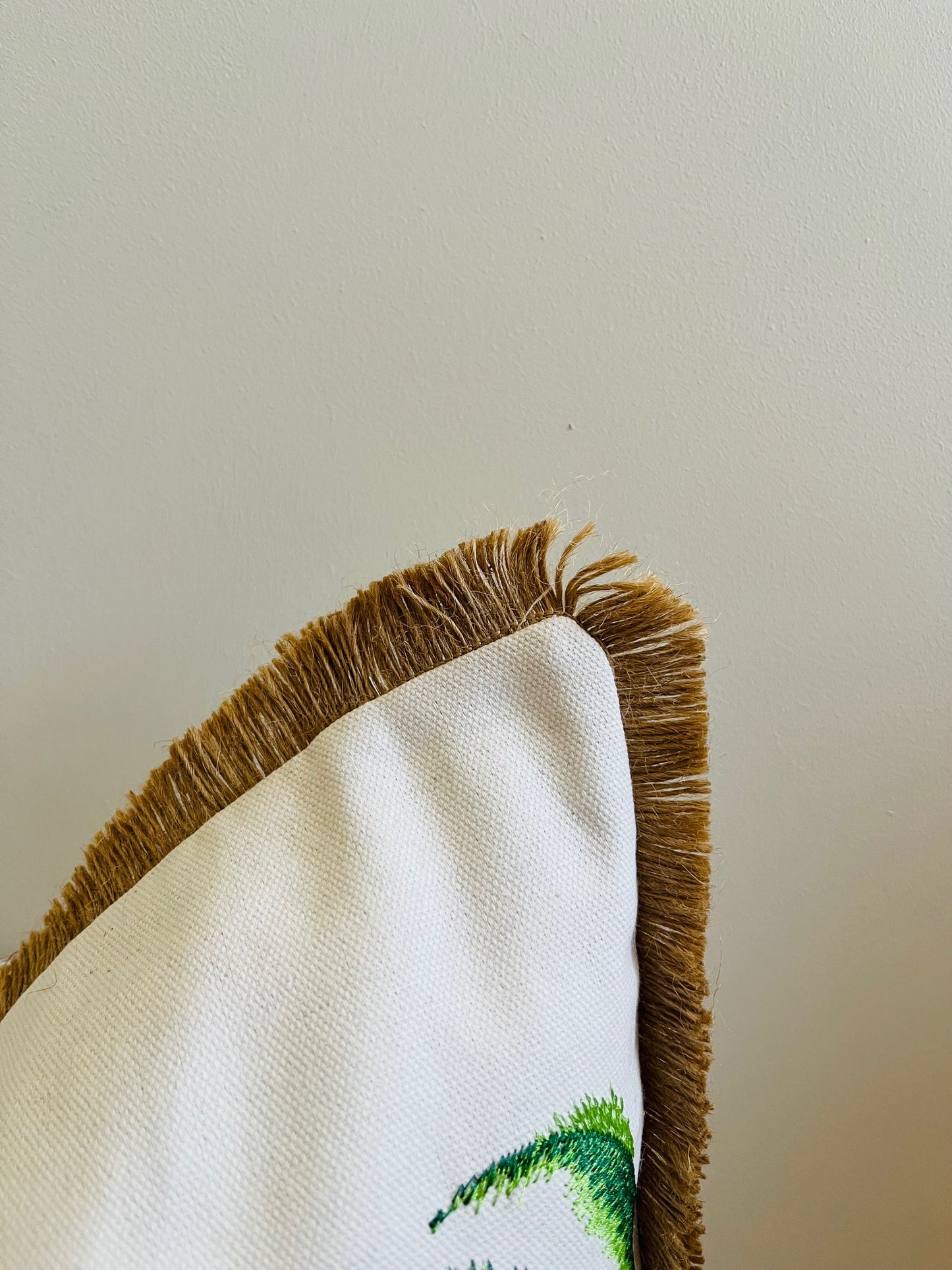 Palm Coast Embroidered Cushion Cover – Limited Edition - Green