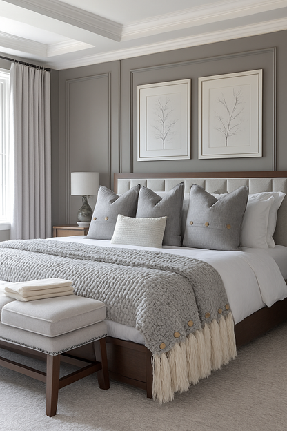 Pure French Linen Cushion Cover - Grey Denim