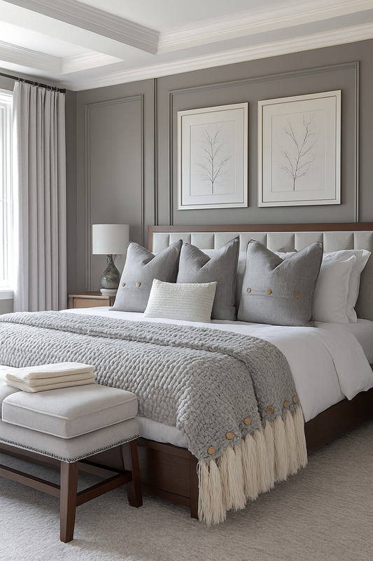 Pure French Linen Cushion Cover - Grey Denim