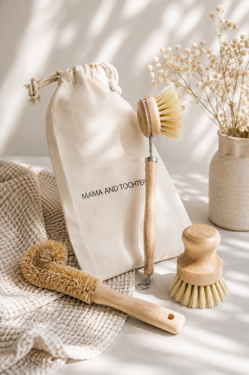 Set of 3 Wooden Kitchen Brushes