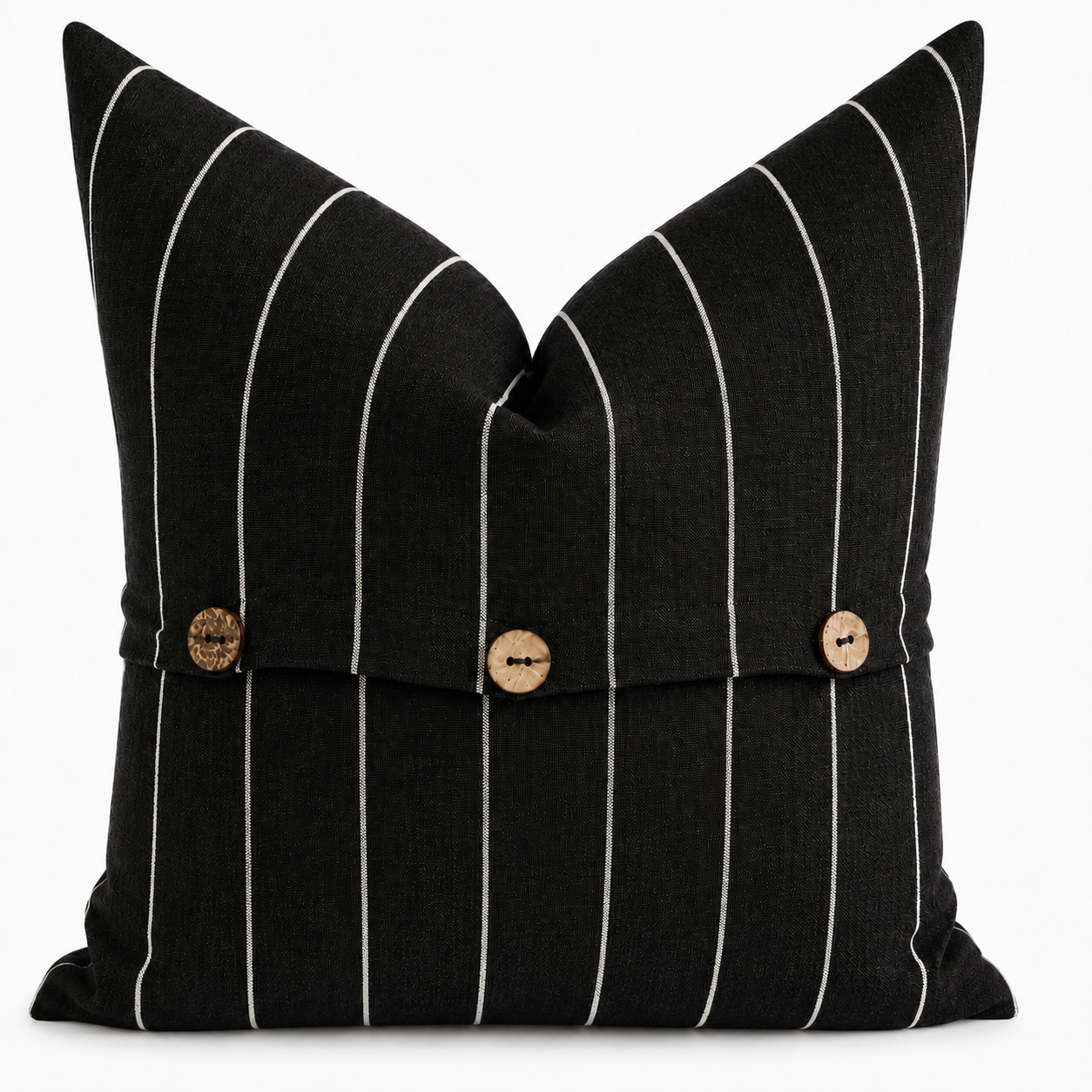 Pure French Linen Cushion Cover - Licorice Stripe