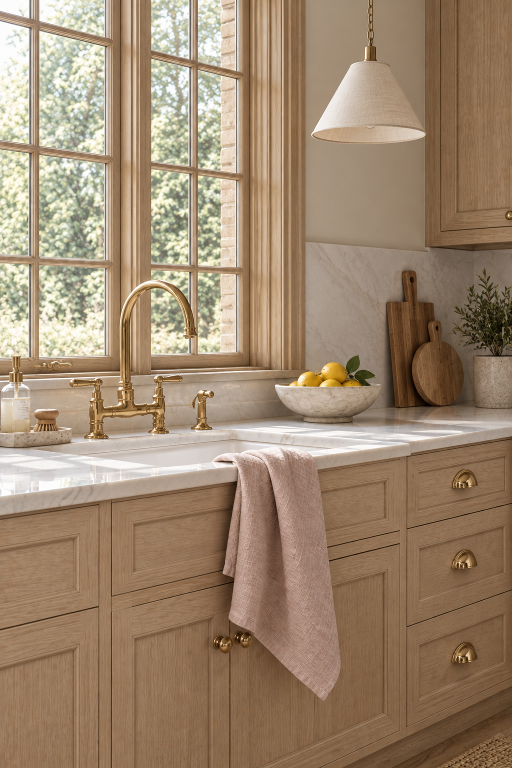 Pure French Linen Tea Towel - Light Clay