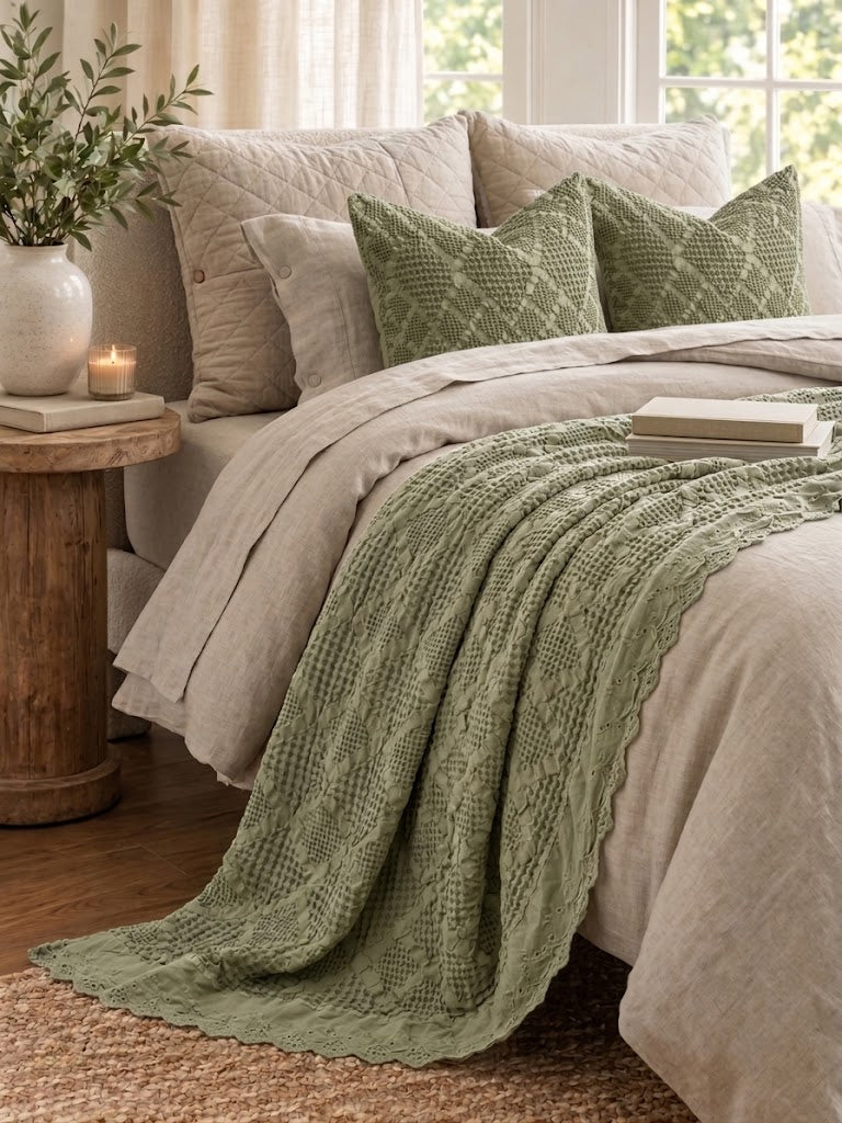 Textured Waffle Bundle - Light Olive