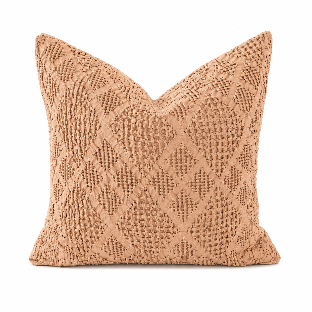 Organic Cotton Waffle Textured Cushion Cover - Light Rust - 45 x 45cm