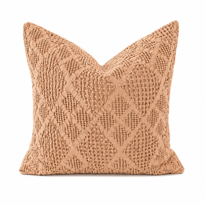 Organic Cotton Waffle Textured Cushion Cover - Light Rust - 45 x 45cm