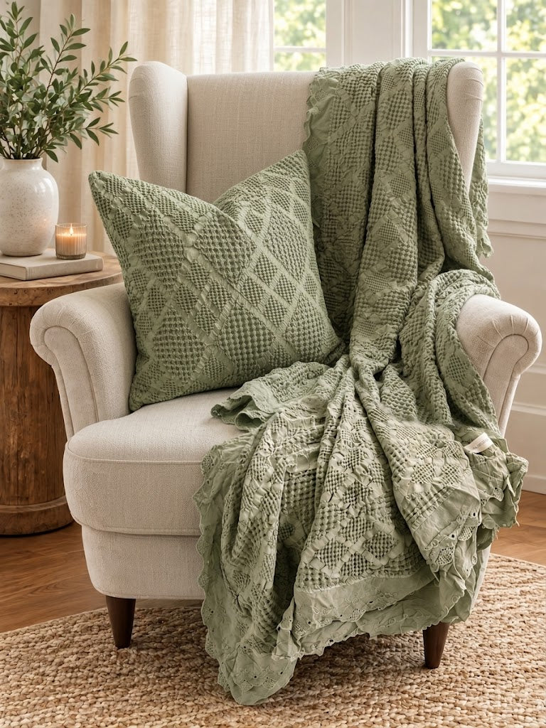Textured Waffle Bundle - Light Olive
