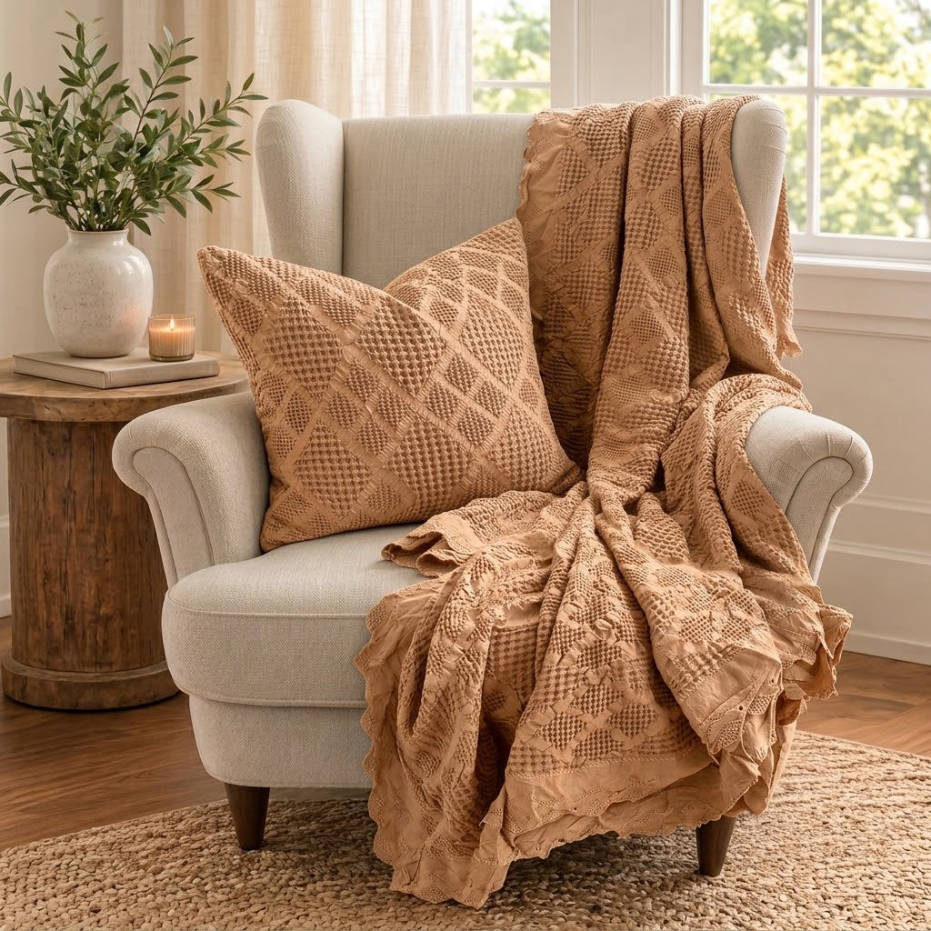 Textured Waffle Bundle - Light Rust