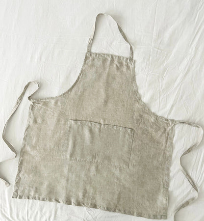 Pure French Linen Apron - Natural