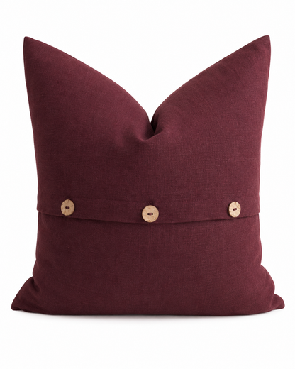 Pure French Linen Cushion Cover - Merlot