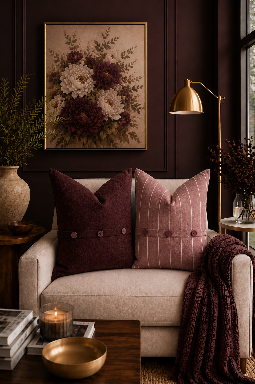 Pure French Linen Cushion Cover - Merlot