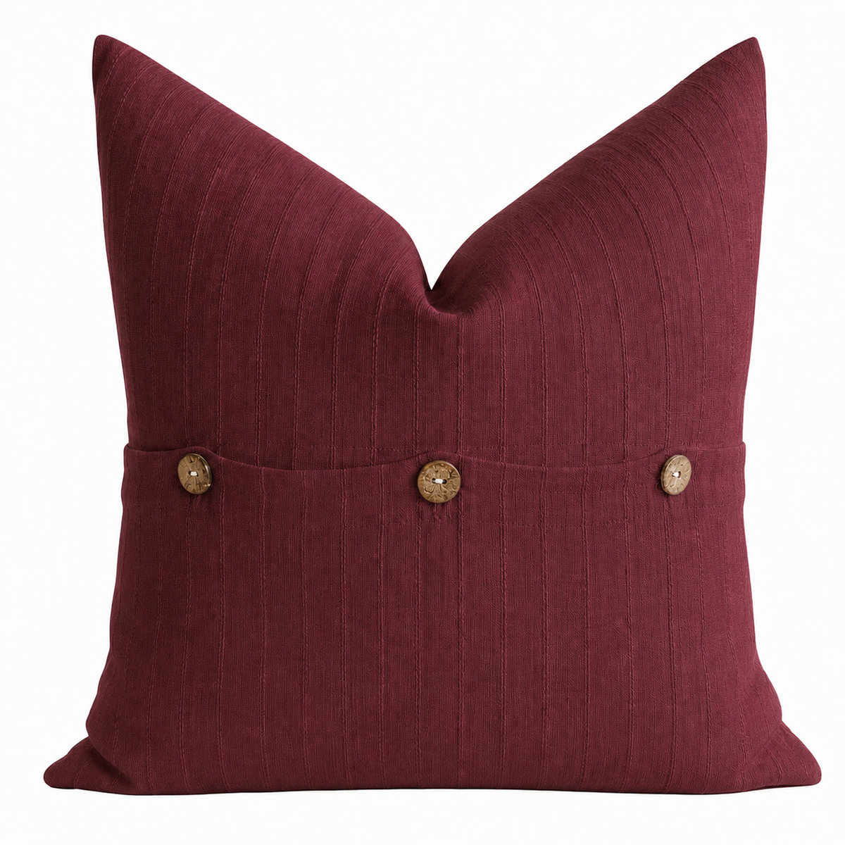 Cotton Linen Merlot Pintuck Cushion