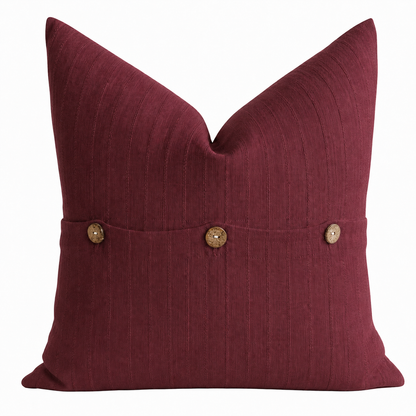 Cotton Linen Merlot Pintuck Cushion