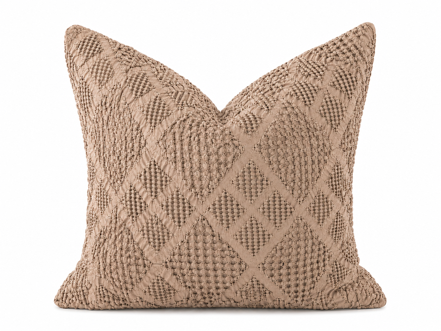 Organic Cotton Waffle Textured Cushion Cover - Milk Chocolate - 45 x 45cm