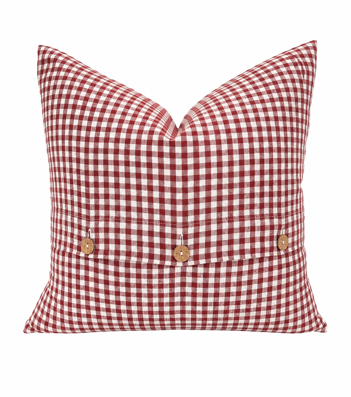 Pure French Linen Cushion Cover - Mulberry Gingham