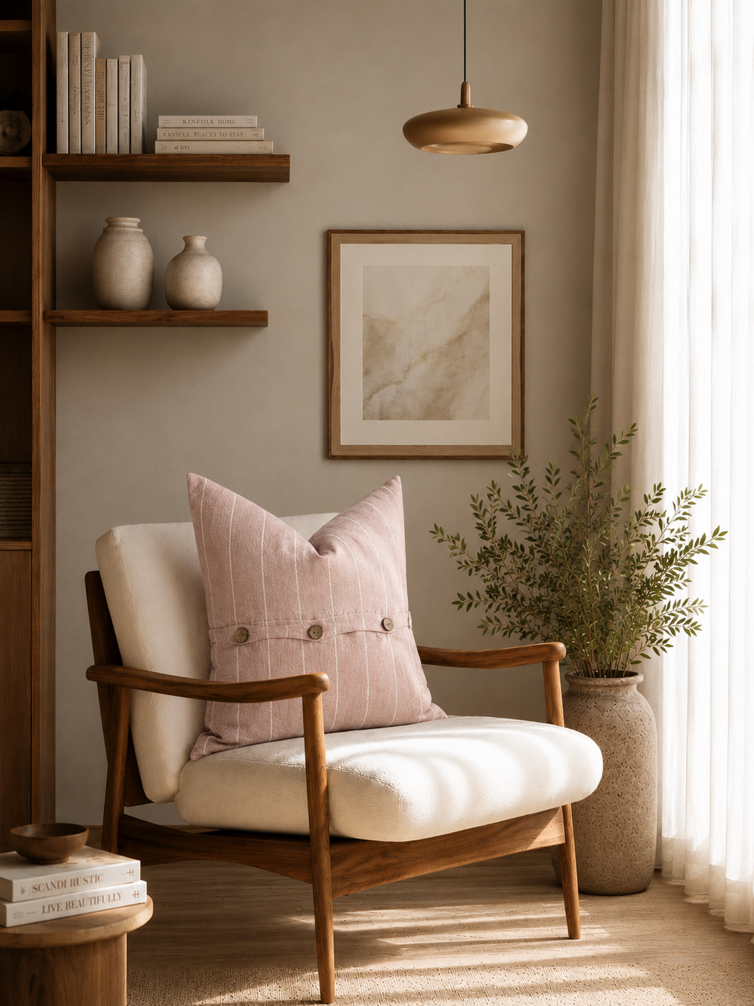 Pure French Linen Cushion Cover - Musk Stripe