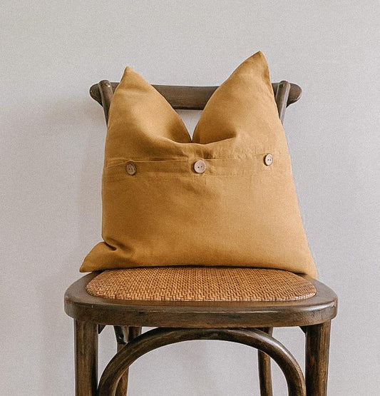 Linen Cushion - Mustard