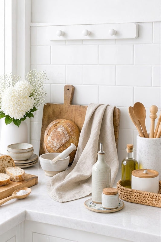 Pure French Linen Tea Towel - Natural
