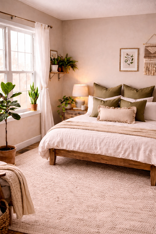 Pure French Linen Ruffle Lumbar Cushion - Natural