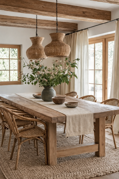 French Linen Table Runner - Natural