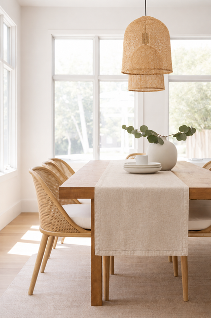 French Linen Table Runner - Natural