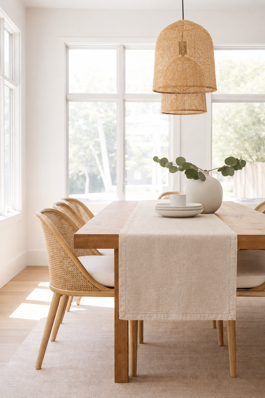 French Linen Table Runner - Natural