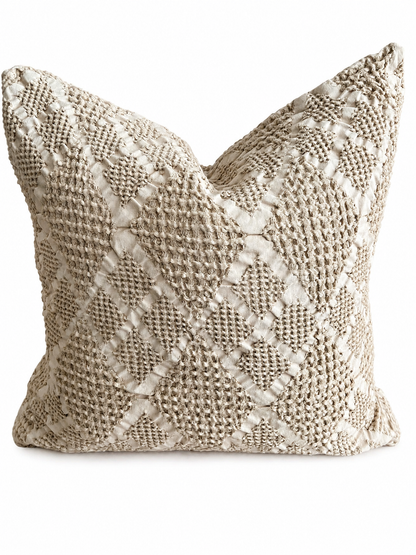 Organic Cotton Waffle Textured Cushion Cover - Natural - 45 x 45cm