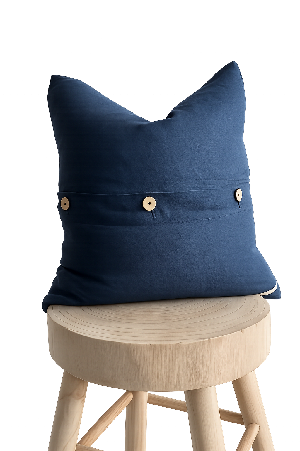 Pure French Linen Cushion Cover - Navy
