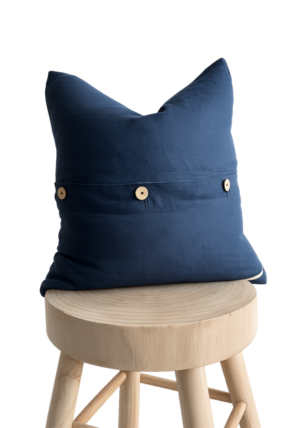 Pure French Linen Cushion Cover - Navy