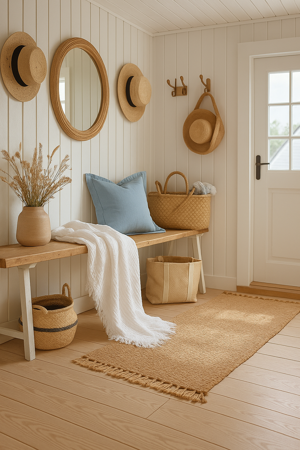 Pure French Linen Cushion Cover with Flange Detail - Stone Blue